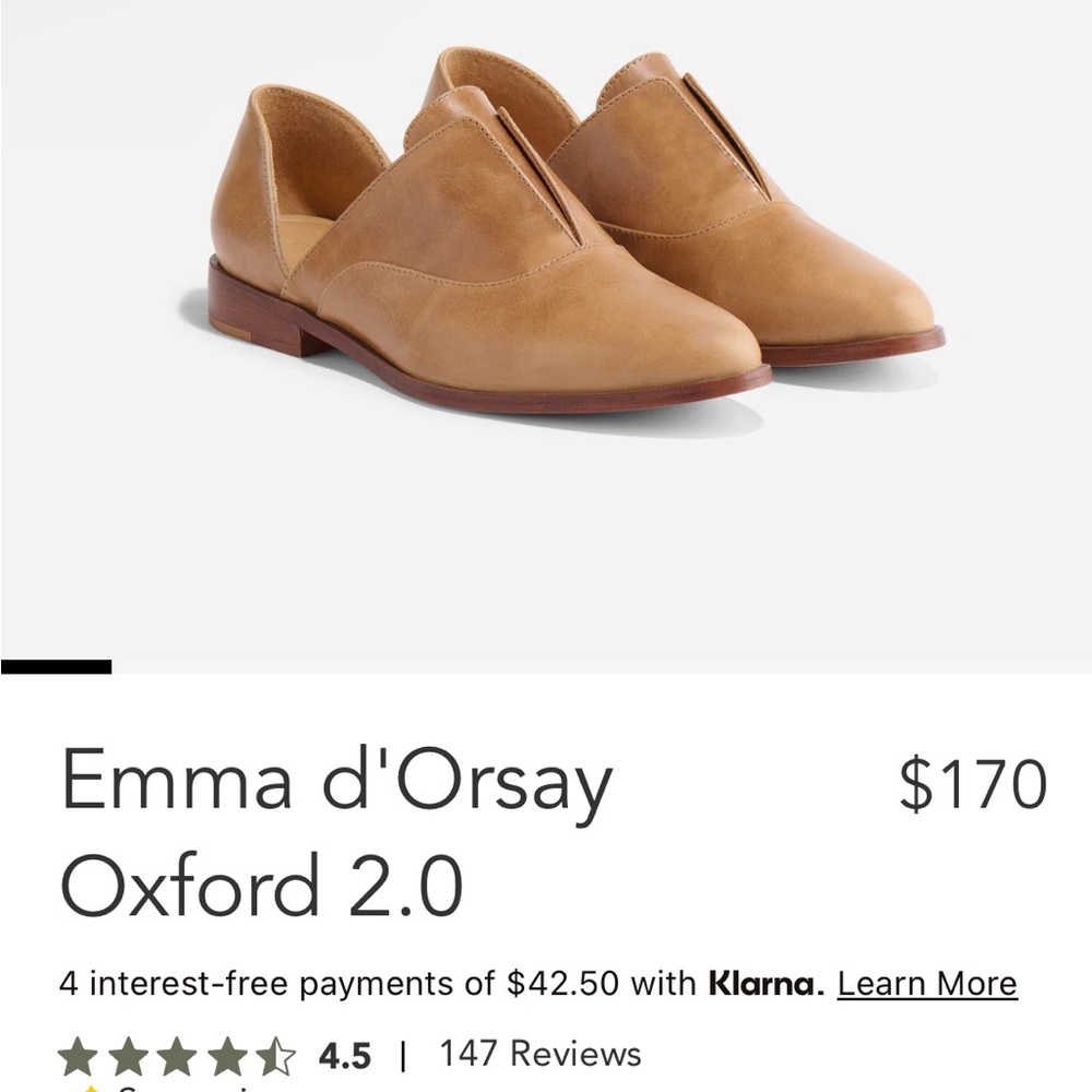 Nisolo Emma D’orsay Oxford NEW 9 almond with dust bag